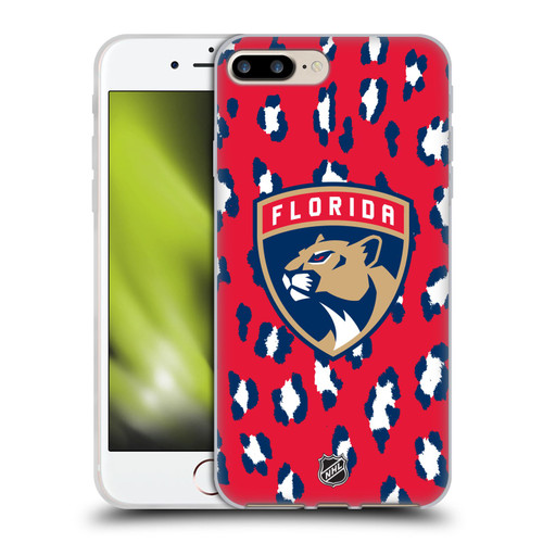 NHL Florida Panthers Leopard Pattern Soft Gel Case for Apple iPhone 7 Plus / iPhone 8 Plus