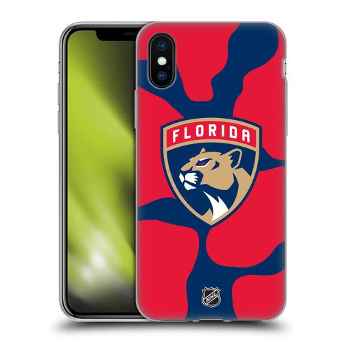 NHL Florida Panthers Cow Pattern Soft Gel Case for Apple iPhone X / iPhone XS
