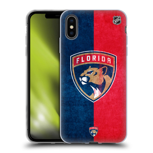 NHL Florida Panthers Half Distressed Soft Gel Case for Apple iPhone XS Max