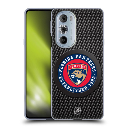 NHL Florida Panthers Puck Texture Soft Gel Case for Motorola Edge X30