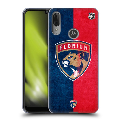 NHL Florida Panthers Half Distressed Soft Gel Case for Motorola Moto E6 Plus