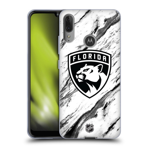 NHL Florida Panthers Marble Soft Gel Case for Motorola Moto E6 Plus