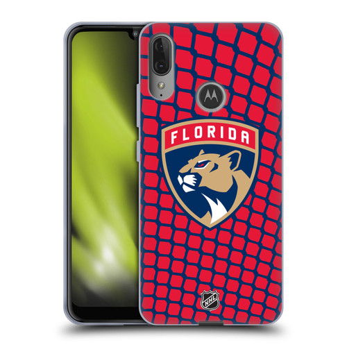 NHL Florida Panthers Net Pattern Soft Gel Case for Motorola Moto E6 Plus