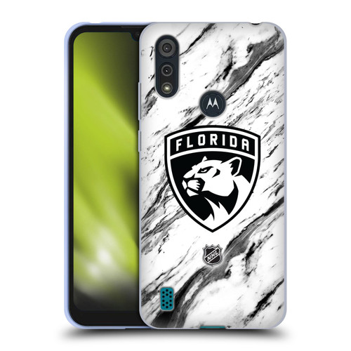 NHL Florida Panthers Marble Soft Gel Case for Motorola Moto E6s (2020)