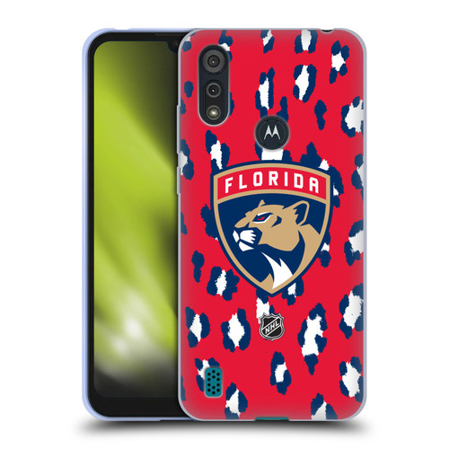 NHL Florida Panthers Leopard Pattern Soft Gel Case for Motorola Moto E6s (2020)