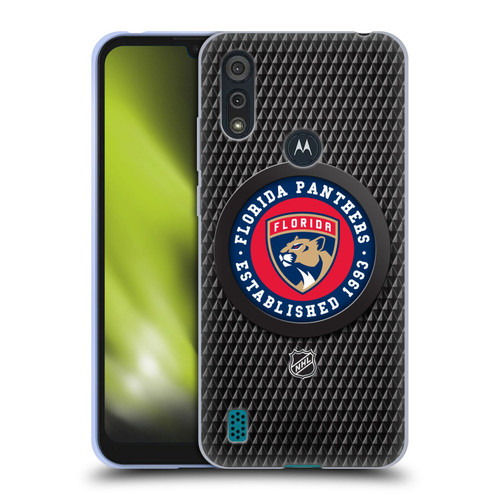 NHL Florida Panthers Puck Texture Soft Gel Case for Motorola Moto E6s (2020)