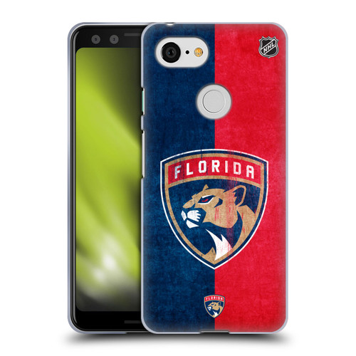 NHL Florida Panthers Half Distressed Soft Gel Case for Google Pixel 3