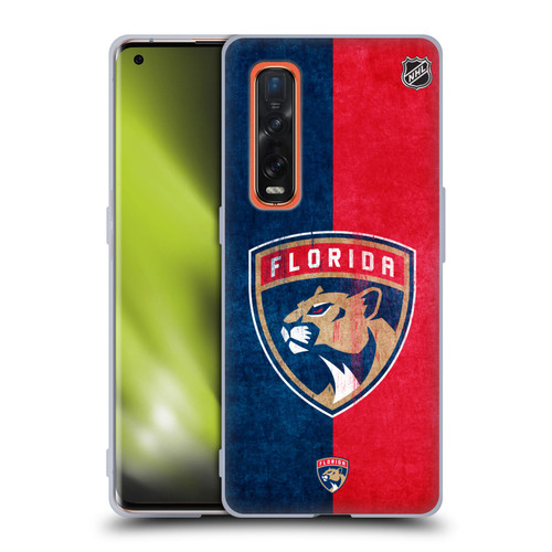 NHL Florida Panthers Half Distressed Soft Gel Case for OPPO Find X2 Pro 5G