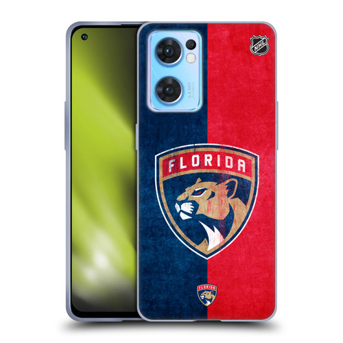 NHL Florida Panthers Half Distressed Soft Gel Case for OPPO Reno7 5G / Find X5 Lite