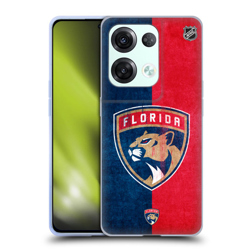 NHL Florida Panthers Half Distressed Soft Gel Case for OPPO Reno8 Pro