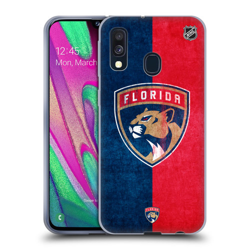 NHL Florida Panthers Half Distressed Soft Gel Case for Samsung Galaxy A40 (2019)