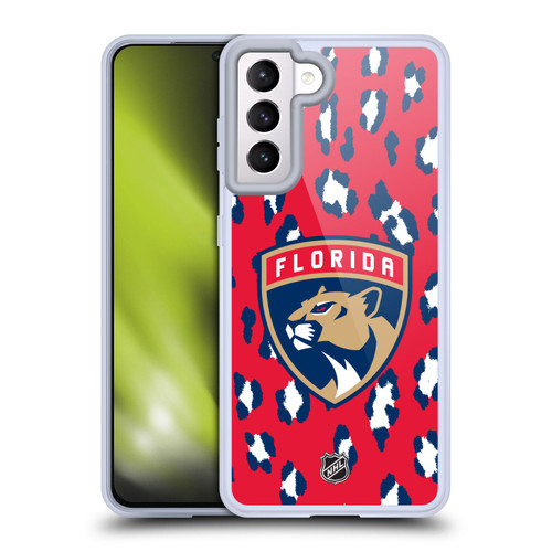NHL Florida Panthers Leopard Pattern Soft Gel Case for Samsung Galaxy S21 5G