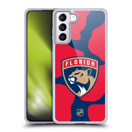 NHL Florida Panthers Cow Pattern Soft Gel Case for Samsung Galaxy S21+ 5G