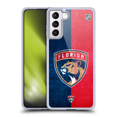NHL Florida Panthers Half Distressed Soft Gel Case for Samsung Galaxy S21+ 5G