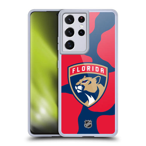 NHL Florida Panthers Cow Pattern Soft Gel Case for Samsung Galaxy S21 Ultra 5G