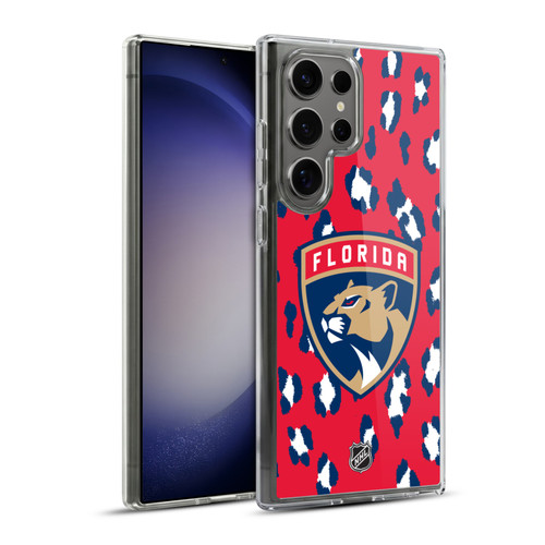 NHL Florida Panthers Leopard Pattern Soft Gel Case for Samsung Galaxy S23 Ultra 5G