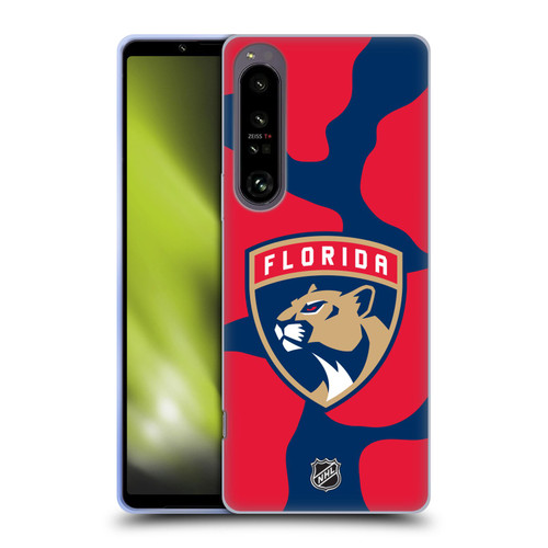 NHL Florida Panthers Cow Pattern Soft Gel Case for Sony Xperia 1 IV