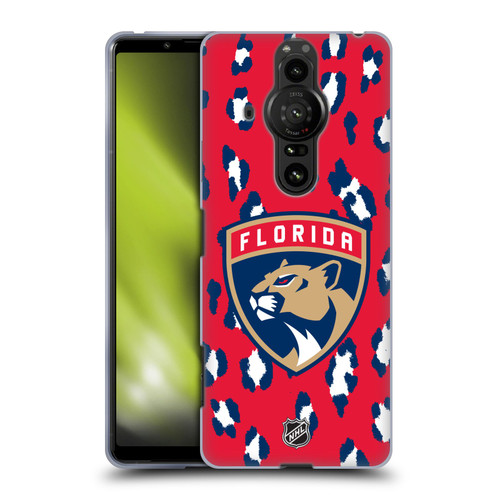 NHL Florida Panthers Leopard Pattern Soft Gel Case for Sony Xperia Pro-I