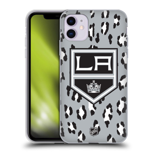 NHL Los Angeles Kings Leopard Patten Soft Gel Case for Apple iPhone 11