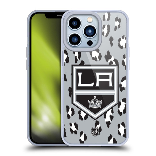 NHL Los Angeles Kings Leopard Patten Soft Gel Case for Apple iPhone 13 Pro