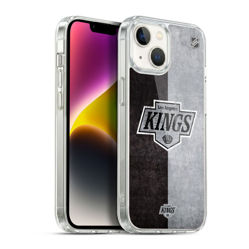 NHL Los Angeles Kings Half Distressed Soft Gel Case for Apple iPhone 14