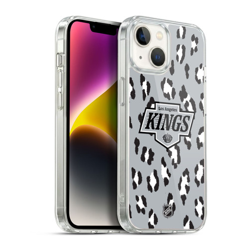 NHL Los Angeles Kings Leopard Pattern Soft Gel Case for Apple iPhone 14