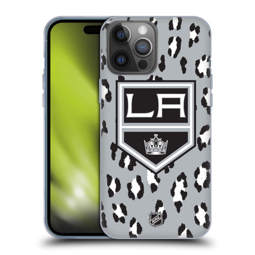 NHL Los Angeles Kings Leopard Patten Soft Gel Case for Apple iPhone 14 Pro Max