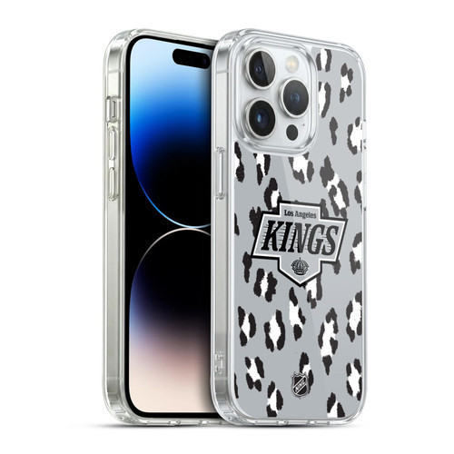NHL Los Angeles Kings Leopard Pattern Soft Gel Case for Apple iPhone 14 Pro