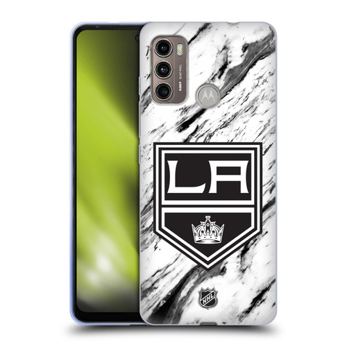 NHL Los Angeles Kings Marble Soft Gel Case for Motorola Moto G60 / Moto G40 Fusion