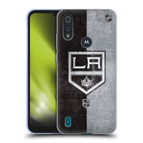 NHL Los Angeles Kings Half Distressed Soft Gel Case for Motorola Moto E6s (2020)