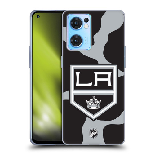 NHL Los Angeles Kings Cow Pattern Soft Gel Case for OPPO Reno7 5G / Find X5 Lite