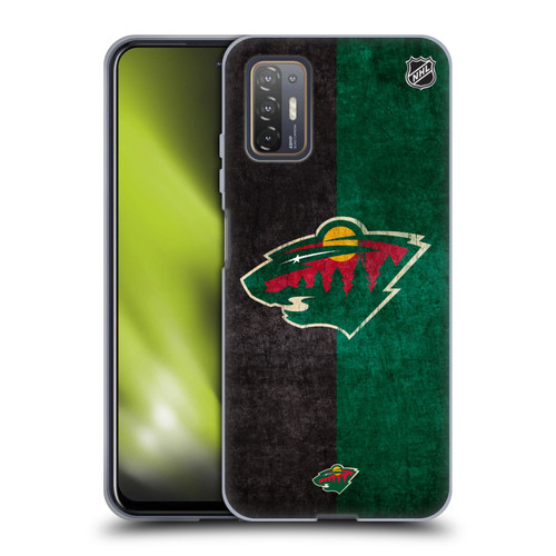 NHL Minnesota Wild Half Distressed Soft Gel Case for HTC Desire 21 Pro 5G