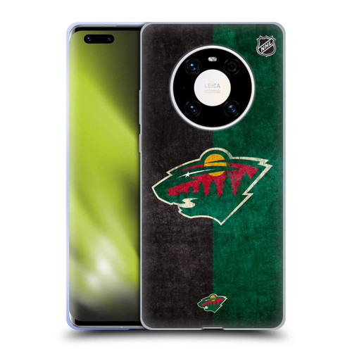 NHL Minnesota Wild Half Distressed Soft Gel Case for Huawei Mate 40 Pro 5G