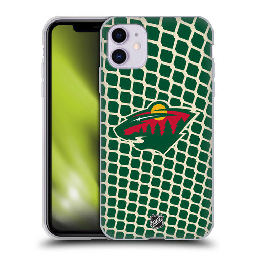 NHL Minnesota Wild Net Pattern Soft Gel Case for Apple iPhone 11