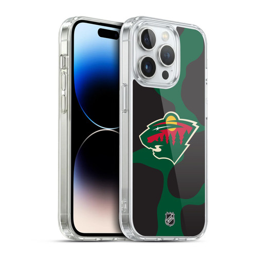 NHL Minnesota Wild Cow Pattern Soft Gel Case for Apple iPhone 13 Pro
