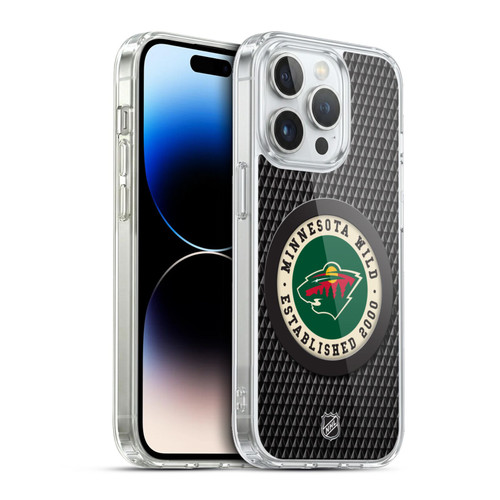 NHL Minnesota Wild Puck Texture Soft Gel Case for Apple iPhone 13 Pro