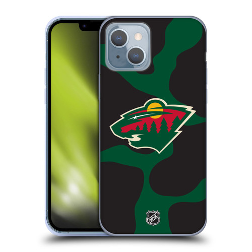 NHL Minnesota Wild Cow Pattern Soft Gel Case for Apple iPhone 14