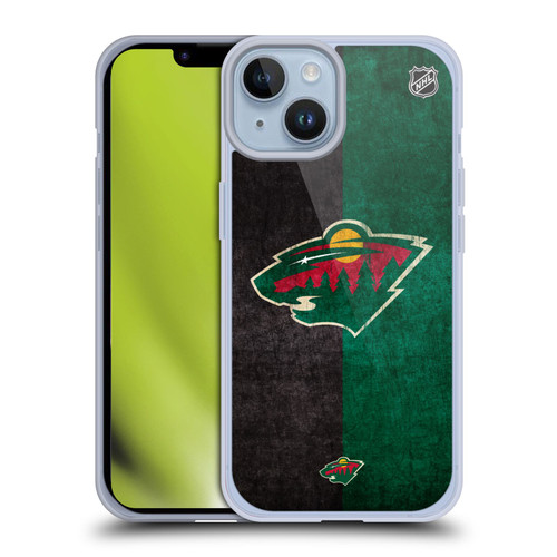 NHL Minnesota Wild Half Distressed Soft Gel Case for Apple iPhone 14