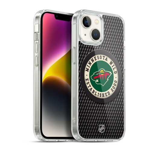 NHL Minnesota Wild Puck Texture Soft Gel Case for Apple iPhone 14