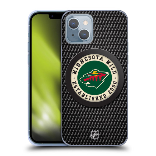 NHL Minnesota Wild Puck Texture Soft Gel Case for Apple iPhone 14