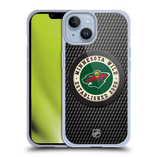 NHL Minnesota Wild Puck Texture Soft Gel Case for Apple iPhone 14