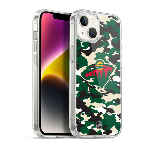 NHL Minnesota Wild Camouflage Soft Gel Case for Apple iPhone 14 Plus