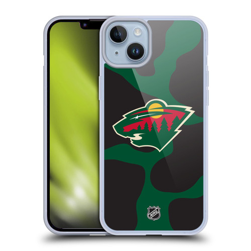 NHL Minnesota Wild Cow Pattern Soft Gel Case for Apple iPhone 14 Plus