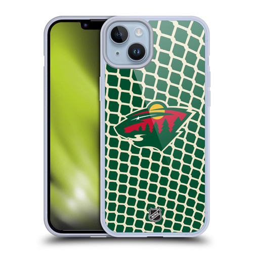 NHL Minnesota Wild Net Pattern Soft Gel Case for Apple iPhone 14 Plus