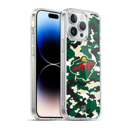 NHL Minnesota Wild Camouflage Soft Gel Case for Apple iPhone 14 Pro Max