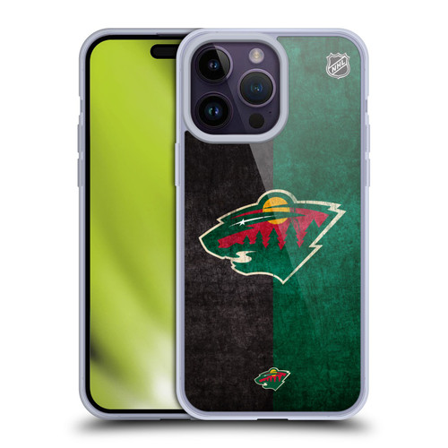 NHL Minnesota Wild Half Distressed Soft Gel Case for Apple iPhone 14 Pro Max