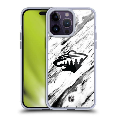 NHL Minnesota Wild Marble Soft Gel Case for Apple iPhone 14 Pro Max