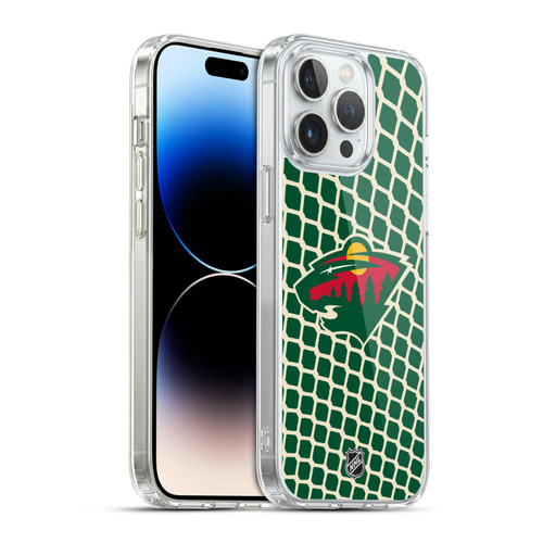 NHL Minnesota Wild Net Pattern Soft Gel Case for Apple iPhone 14 Pro Max