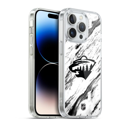 NHL Minnesota Wild Marble Soft Gel Case for Apple iPhone 14 Pro