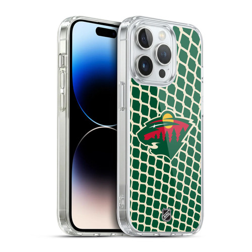 NHL Minnesota Wild Net Pattern Soft Gel Case for Apple iPhone 14 Pro